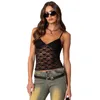 Camisole Croptop Weste Spitzenkleidung Kurzärmel Crop Top Sheer Lace Tank Top Camis Plaid Bow Polyester Sexy Outfit