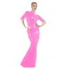 Robes de fête 23 couleurs longues robe en pvc arrière zipper de longueur de sol club performance vestido sexy women bodycon wetlook plus taille