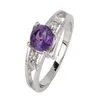 Band Rings Purple Amethyst Ring for Women Sier 60mm Crystal Engagement Design