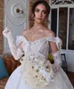 Abiti da sposa in pizzo a pizzo completo dalla spalla abito da sposa abito da sposa abito da sposa da sposa da sposa da sposa da sposa 2024 Summer Ivory Robe de Mariee