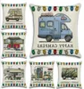 Happy Campers Pillow Case Linen Square Throwlows подушки с подушками дивана с застежкой на молнии.