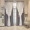 Double Layer Blackout curtain Finished Wear Rod Lace Gauze and Cloth for Balcony Living Room Bedroom 240422