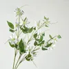 Flores decorativas realistas falsas FLOR FLOR CLEMATIS Ramo com folhas verdes para a decoração de festa de casamento em casa Elegante, elegante