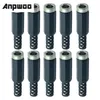 Novo plugue de energia masculina de 10pcs dc 5,5 mm x 2,1mm Male Male Jack Socket Adapter Connectores para projetos de bricolage Connecfordc Male feminino Conjunto de conector feminino