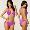 Women's Swimwear Women Sexy Fashion Bikini Set Bra Tie Side G-String Thong Beach Triangle Suit Swimsuit Bathing 2 Pcs Swimming