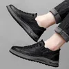 Casual Shoes Spring Mens äkta läder koreansk version Formell Business Oxford Sneakers Daily Commute Anti-Slip Wearable