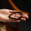 Strand Natural Indonesia Tarakan Agarwood Bracelet Nine Points Submerged Eaglewood Beads Single Circle Crafts Ornament