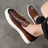 Buty swobodne Rozmiar 38-46 Skórzane mokasyny dla mężczyzn 2024 Penny Sneakers Slip-On Black Brown