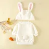 Vêtements Ensembles pour tout-petit Bébé garçons filles de Pâques Cosplay Costume Oreau Zipper Up Hooded Vest Tops Halloween Tenues