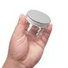 収納ボトル250pcs 50gのプラスチックジャーネジ錫缶透明コンテナ空の化粧品クリームパウダーポットメイクボックス