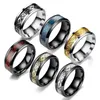 Anelli di banda punk viking black tungsen anello nuziale set per set di acciaio inossidabile da uomo con anello a fascia in fibra di carbonio blu bague homme q240427