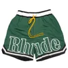 RHUDE MENSTシャツ高品質のテスデザイナーカジュアルファッションショートスリーブヨーロッパアメリカメンズラウンドネックTシャツUSサイズS-XL