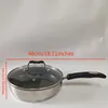 Sartenes 1pc sopa antiadherente de acero inoxidable con tapa de vidrio de 18.1 pulgadas de ancho 3.15 utensilios de cocina duraderos profundos para uso de la cocina en el hogar
