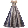 Sukienki imprezowe Harajpee Blue Even Doroczne spotkanie spacer 2024 Spring gospodarz solo spektakl ślub cesarzowy vestdo
