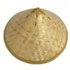 Berets Handwoven Asian Bamboo Hat Adults Summer Sun-shade Fisherman Rice PaddyHat