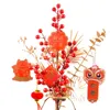 Fiori decorativi decorazioni cinesi dell'anno artificiale bacche rosse bouquet