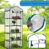 Två tre fyra Five Tier Garden Conservatory Cover Lätt att montera Clear PVC Scroll Zipper Design Greenhouse Plant 240415