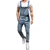 Uomini tasche tutela sciolte pantaloni in jeans lunghi jeans regolare slim birling dritta a bretelle casual rompers 240410