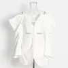 Vestes pour femmes Luxury Blazer Hollow Out Styleist Arrivel 2024 Spring and Automne Fashionable Shâle Style White Suit avec manches 3D