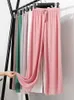 Kvinnors byxor 2024 Summer Tie Bow Modal Wide Leg Women Elastic High midje Ice Silk Damer Thin Long Right Loose Casual Byxor