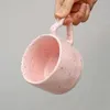 Muggar koreanska ins keramiska kopp frukostmjölk havre kopp rosa kärleksform handtag kaffekopp vatten kopp kontor valentiner dag gåva j240428