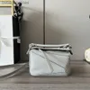 Loeweelryのための高品質のオリジナルデザイナーバッグユニークな幾何学的なクラシックカウハイドパズルハンドバッグとブランドロゴ