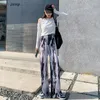 Kvinnors byxor Kvinnor Svettbyxor bredbenad koreansk veckad hög midja byxa y2k kawaii kläder streetwear tie-dye lös mujer