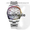 Rôles de reloj Relojes Watch Mens Rainbow Bezal Automatic mécanical montres en acier inoxydable étanché