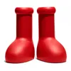 Big bottes rouges Designer Hommes Femmes Bottes de pluie Eve Rubber Astro Boy Reps sur le genou Chaussures de dessins animés Chaussures de taille de plate-forme de fond épais 14 chaussures pour hommes chaussures