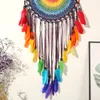 Aparcedores de sonho coloridos grandes para o quarto adulto boho apanhador de sonho decoração de parede para meninas penduradas no ornamento decoração 3158