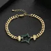 Zlxgirl Fashion Women and Men Star Shape Zircon Armband Jewelry AAA PAVED ZIRCONIA DUBAI GOLD BLANGLES PAR 240424