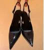 Marca elegante Signoria Sandálias femininas Sapatos patenteados de couro slingback-vermelho preto salto alto festejo casamento de ponta de dedo bom bombas eu35-42
