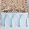 6TF9FT Solid Color Tutu Table Skirt Two-Layer Pink Blue Purple Tulle Table Cloths for Wedding Party Dessert Banquet Table Decor 240419