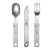 Sets ROXON 3 IN 1 Camping Cutlery Set Knife Fork Spoon Stainless Steel Portable and Detachable