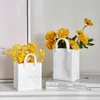 Cream Style Simple Nordic Binaural Bag Ceramic Decoration Dry Flowers Flower Vase vardagsrum Blommor Arrangemang 240423