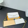 Design de mode de luxe pourdies classiques enveloppe en cuir breveté 3-en-1 chaîne métallique compacte simple avec un seul sac à bandoulière épaule