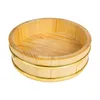 Zestawy naczyń stołowych ryżowy parowiec drewniana miska kubełka kubek hangiri miksowanie drewna pudełko japońska lufa serwująca okrągła taca