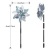 Garden Decorations 4Pcs Reflective Birds Repellent Windmills Sparkly Pinwheel with Stake Bird Scare Devices for 2024 Spring Garden Decor Supplies