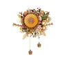 Decorative Flowers Building Blocks Wall Hanging Sunflower Artificial Flower Living Room Decorated Girlfriend Birthday Gift Assembled Toys