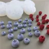 Moldes simulación 3D fruta fondant chocolate molde de arándanos/frambuesa silicona jabón para jabón de jabón de decoración de pasteles de decoración para hornear para hornear