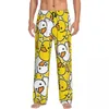 Herren Nachtwäsche Custom Cartoon Tier Gummi Gummi Pyjama Hosen Lounge Schlafstrecke mit Taschen