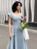 Tingfly Designer Pista Fashion Summer Slim A Line Princess Party Dresses Lady Vintage elegante Cumpleaños Midi Long Vestido 240416