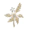 Бруши очарование жемчужное хрустальное дерево лист элегантный для женщины свадебные букеты