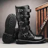 Повседневная обувь бренд мужские мотоциклетные ботинки панк -стиль военный прыжок