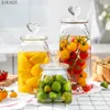 Förvaringsflaskor kaffefruktglas kärlek kan tätade lådan burk mellanmål mat transparent böna hushålls diverse