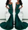 2019 Sexy Gorgeous Sweetheart Long Emerald Green Mermaid Evening Gowns Satin Fishtail Special Occasion Prom Dresses For Women Chea4609897