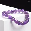 Strand Ametista naturale Bracciale di alta qualità Braccialetti di perline di pietra Donne uomini Real Original Reiki Crystal Quartzerie