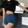 Dżinsy damskie czarne dżinsowe szorty dla kobiet 2024 Casual Slim Elastic High Talle Spodnie Koreańskie ubrania modowe
