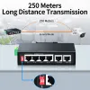 スイッチHORACO 6ポート100M産業スイッチ100Mbps DIN35レール100BaseetネットワークイーサネットスイッチャーVLAN IP40 6KV稲妻保護