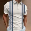 Fashion Polo Shirt For Men 3d Stripe TShirt Tops Summer Short Sleeve High Quality Shirts Black Tees Casual Male Clothes XL 240417